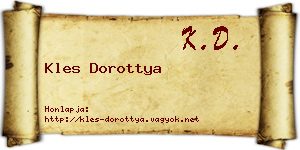 Kles Dorottya névjegykártya